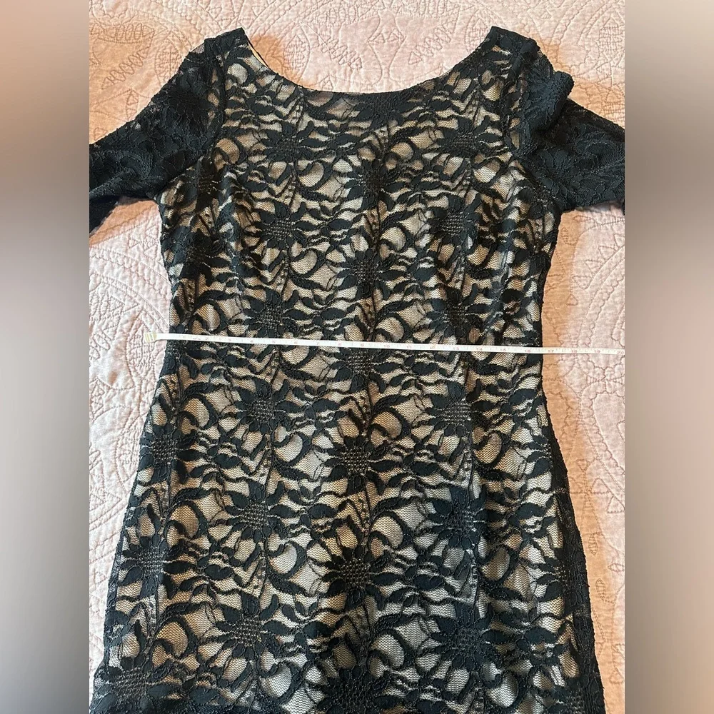 Calvin Klein Elegant Black Lace Dress - 14 - Picture 4 of 11